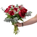 Kytice červených pivoněk